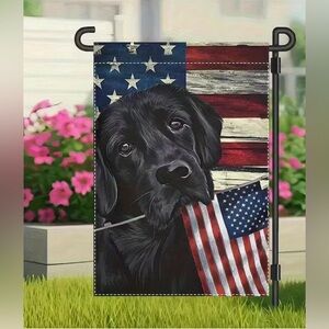 NEW Patriotic Black Labrador Garden Flag